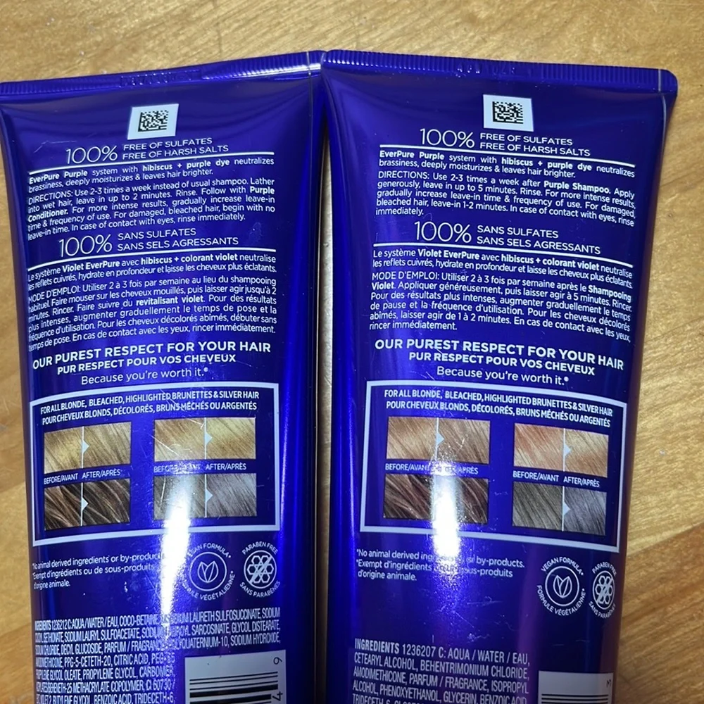 L’ORÉAL PARiS‎ EVER PURE Sulfate-Free, PURPLE SHAMPOO and PURPLE CONDITIONER